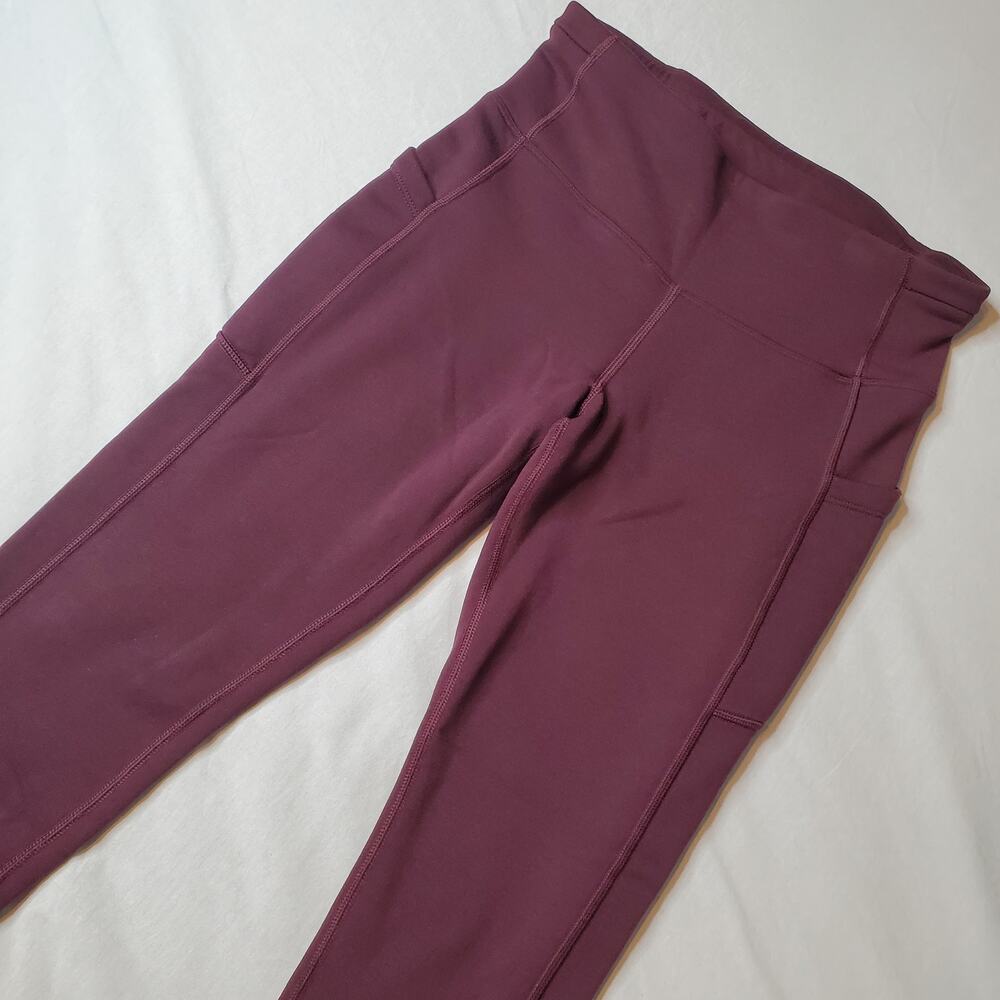 Athleta Women's MP Polartec Altitude Stash Tight Fleece Legging Burgundy 428836